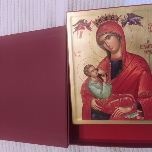 Icon of Panagia Galaktotrofousa new with 24K gold leaf