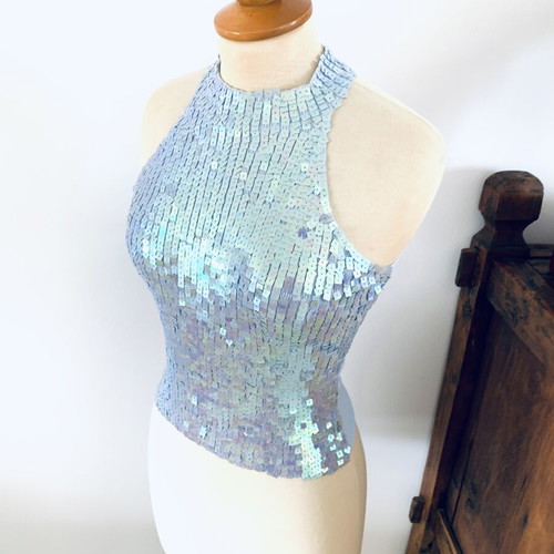Vintage Veloudakis top turquoise size S like new