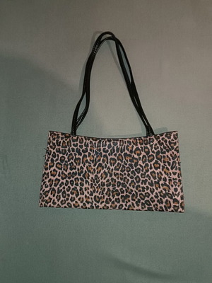 Animal print leopard shoulder bag, synthetic fabric