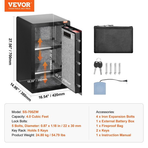 Vevor Safe 113 Liters with Digital Lock and Fingerprint