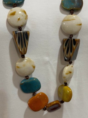 Handmade multicolor statement necklace like new