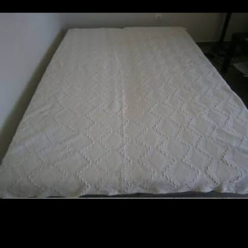 Handmade cotton blanket with grape pattern, 1.85x2.00 m, white