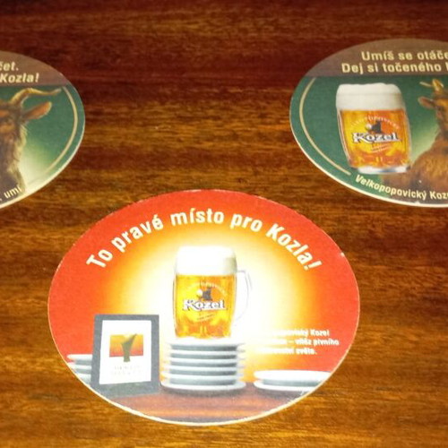 Old beer coasters new, collector's set with Gambrinus holder
