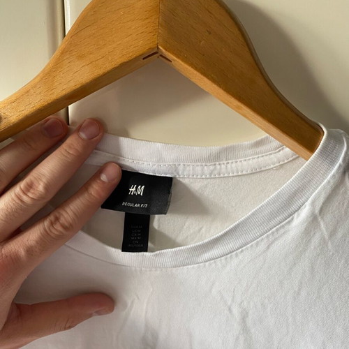 H&M short-sleeve shirt used, size M, white with print