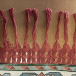 Hand-embroidered table runner hand-stitched new with macrame