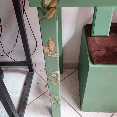 Furniture set used, desk, hanger, and stool painted with chalk paint