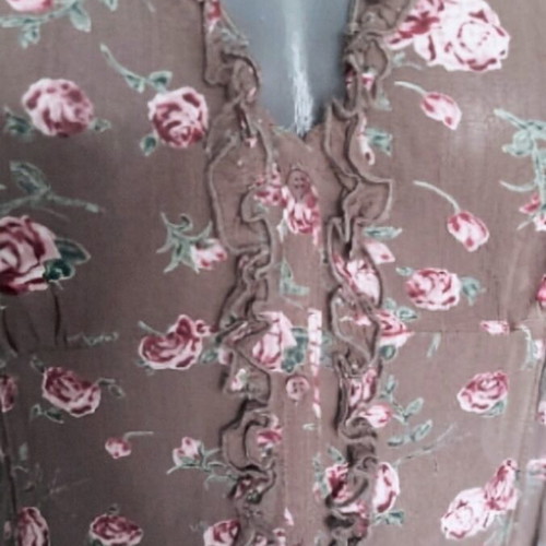 H&M chiffon shirt with floral military print, like new, XL-XXL