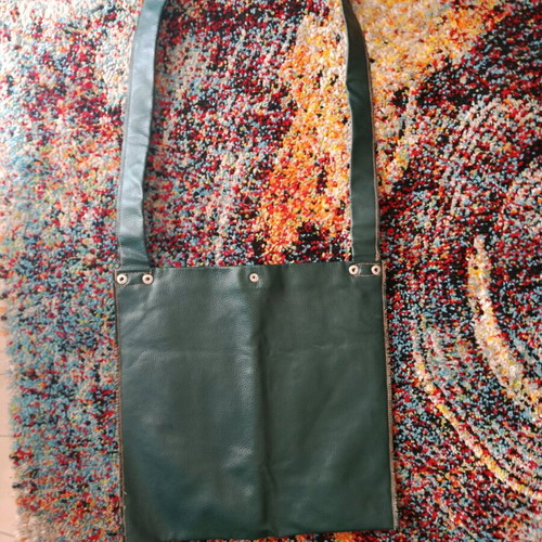 Leather handmade messenger bag used, crossbody