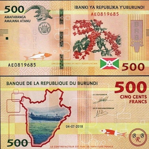 Burundi 500 Francs 2018 new