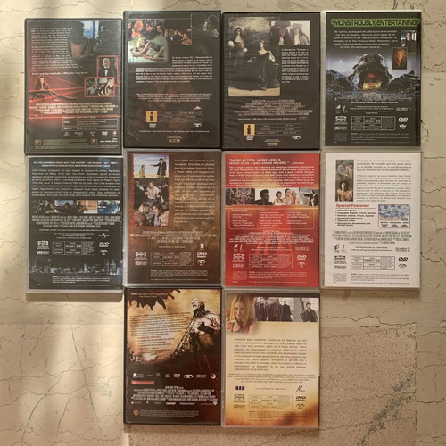 DVD movies set like new, one case broken