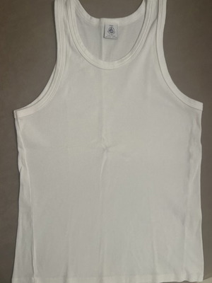 Petit Bateau sleeveless shirt for boy 14 years like new, white cotton