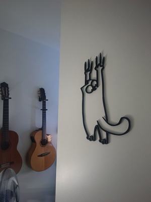 Falling Cat wall decor like new