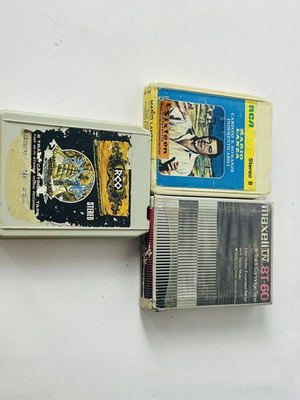 Set of 3 Vintage 8-Track Cartridge Tapes used, RCA Mario Lanza, Maxell 8T-60