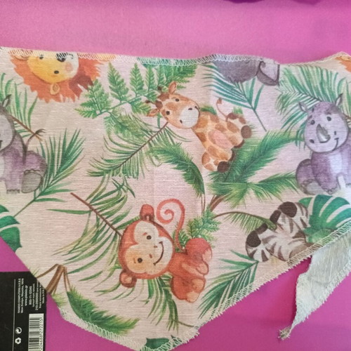 Dog bandana like new with jungle animal design