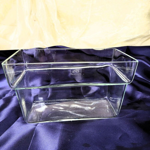 Rectangular Glass Vase Bowl IN'S like new, handmade in Poland