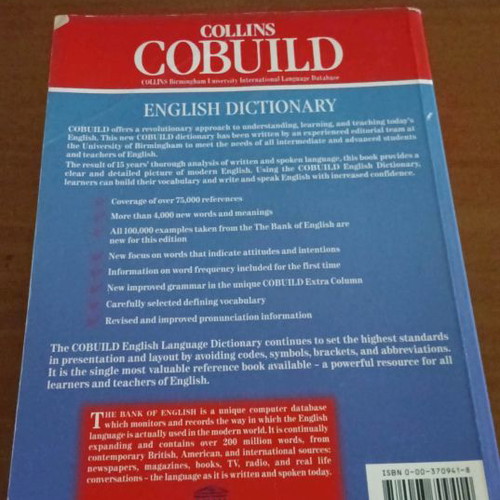 English Dictionary Collins Cobuild used, 1950 pages