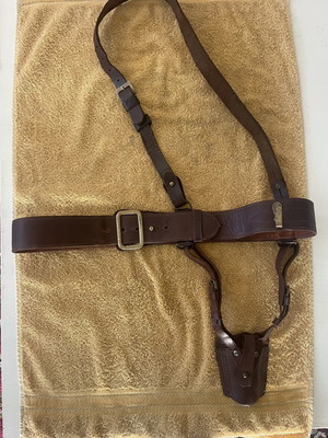 Military belt Sam Brown officer Greek army like new with sword frog
