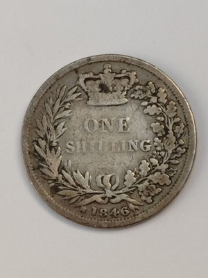 Silver One Shilling Great Britain 1846 coin