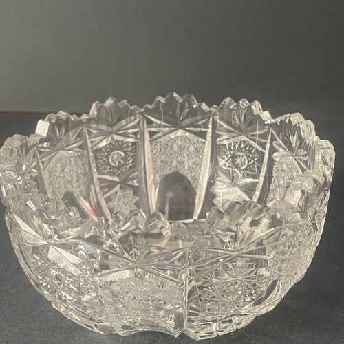 Vintage Hobstar Cut Glass Fontainiera bowl like new