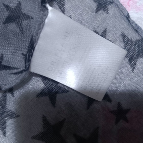 Scarf with stars used, square, black and gray