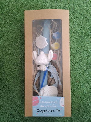 Stitch Easter Candle "Paint It" new with ceramic decorations