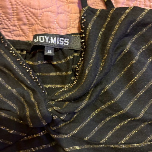Strap blouse used, black with gold stripes