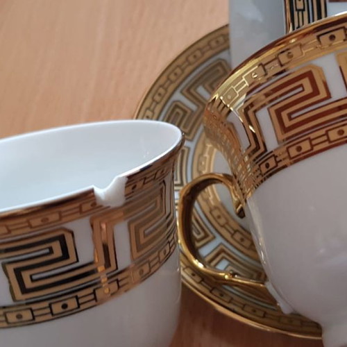 Euro Porcelain tea cup coffee set with 24K gold detail new