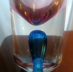 Murano vase new crystal in blue-pink shades