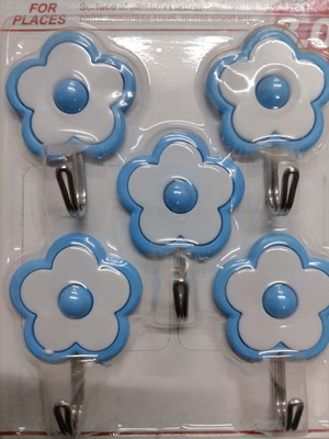 Γαντζάκια τοίχου κουζίνας αυτοκόλλητα, blister με πέντε νέα