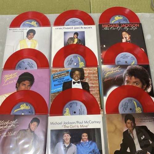 Michael Jackson 9 red 45rpm singles vinyl pack like new