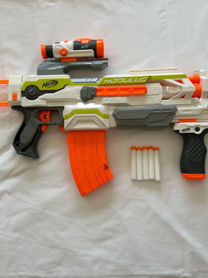 Nerf N-Strike Elite Modulus Ecs10 used blaster with 5 darts