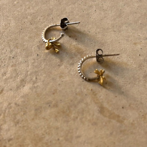 Spirito Rosa small hoop earrings new, silver 925