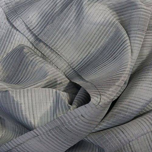 Thin silk fabric striped gray-white 1.50x1.50 m new