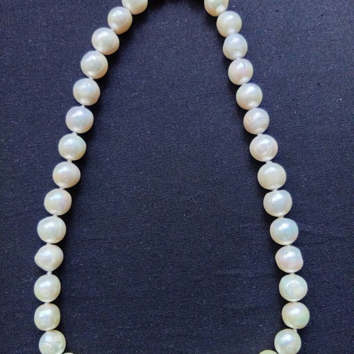 Italian necklace with natural pearls and silver 45 cm used