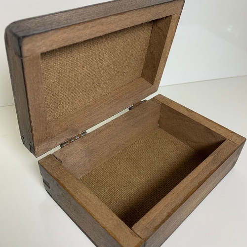 Wooden storage box used with angels