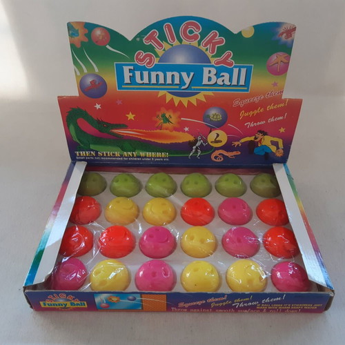 Sticky Funny Balls new, pack of 24 with display