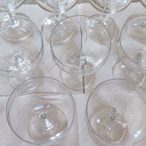 Vintage crystal stemmed glasses set of 15
