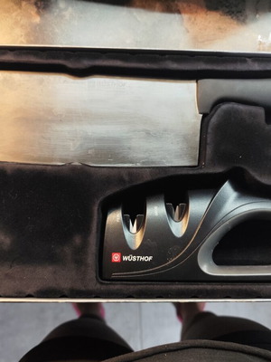 Wüstof cleaver with sharpener set of 2 used