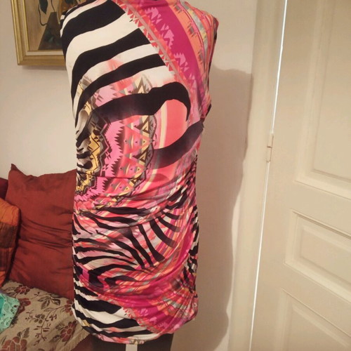 Draped dress used, size M, multicolored