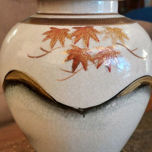 Satsuma vase used antique, height 26cm