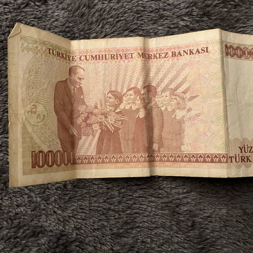 Collectible paper money used, pack of 5 from Egypt, Ukraine, Turkey