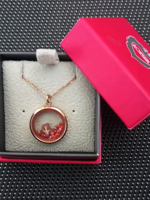 Loisir Lucky Birthstones January Necklace with Crown and Zircon like new