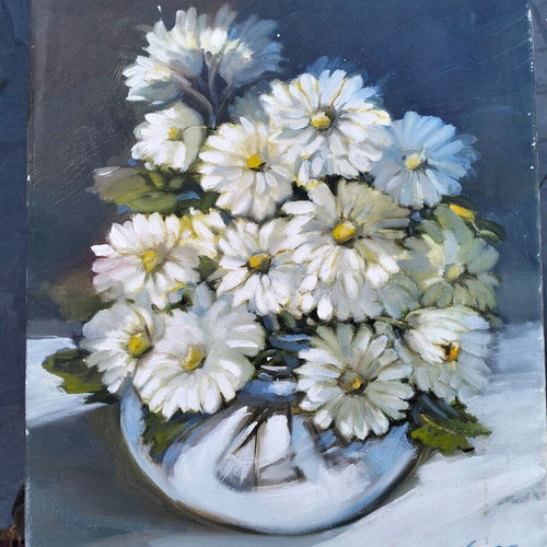 Original painting Flowers in a vase, new, 45x35 cm