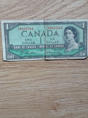 Χαρτονόμισμα Canada 1$ 1954 "Devil's Face" μεταχειρισμένο