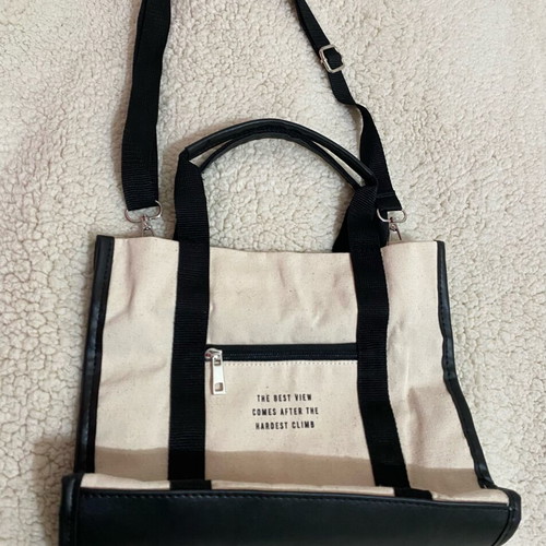 Small handbag like new, beige and black