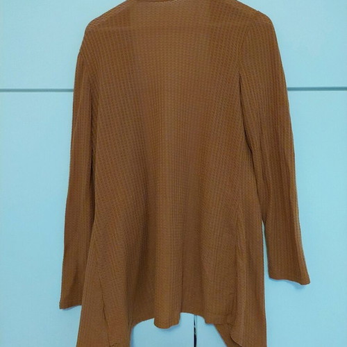 Asymmetric cardigan brick red like new Shein