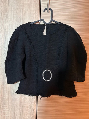 Блуза Tweed Zara черна, като нова, размер M