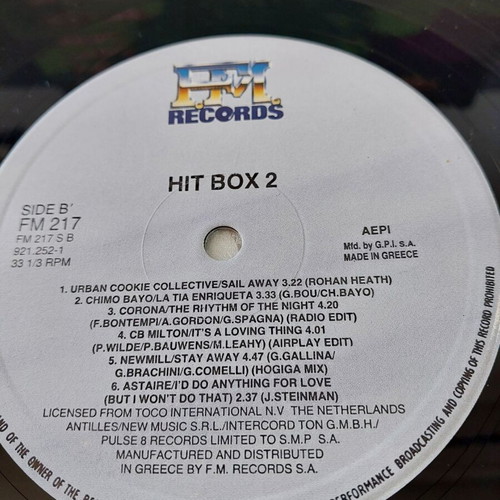 Hit Box 2 vinyl record used in good condition