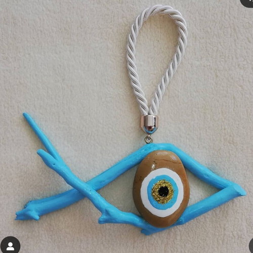Handmade blue eye - fish for good luck 22.5×33