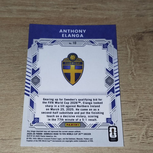 2025-26 Donruss FIFA World Cup Elite Series #10 Anthony Elanga card like new